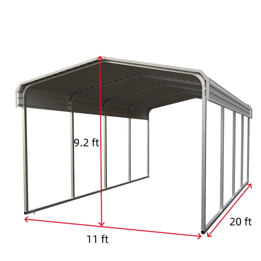 Chery Industrial 11' × 20' Heavy-Duty Metal Carport – Cream - Image 2