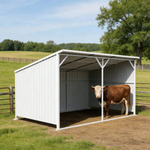 Chery Industrial 20' × 12' Heavy-Duty Metal Livestock Run-In Shed