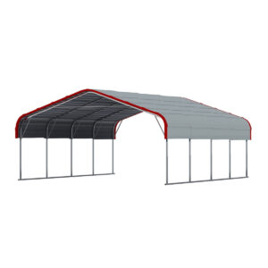 20' × 20' Galvanized-Steel Carport with Metal Roof