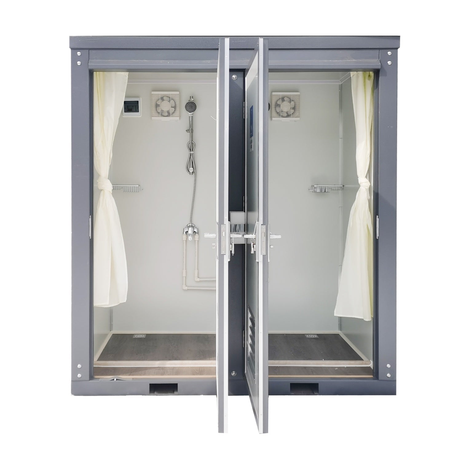 Bastone Dual-Compartment Mobile Shower Building with Two Private Shower Rooms - Image 3